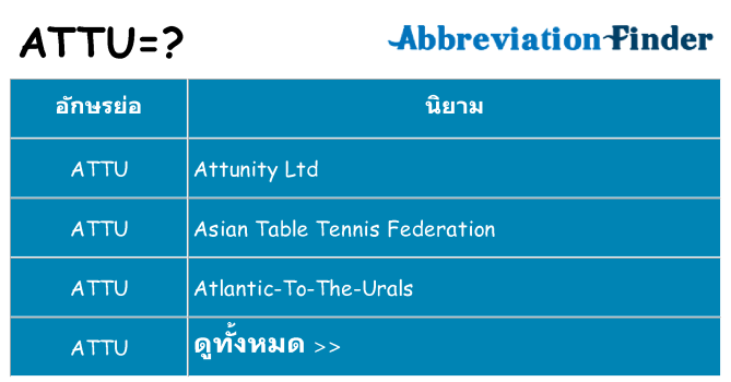 อะไรไม่ attu ถึง