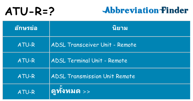 อะไรไม่ atu-r ถึง