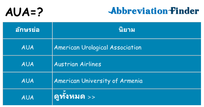 อะไรไม่ aua ถึง