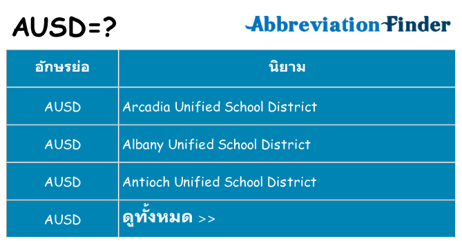 อะไรไม่ ausd ถึง