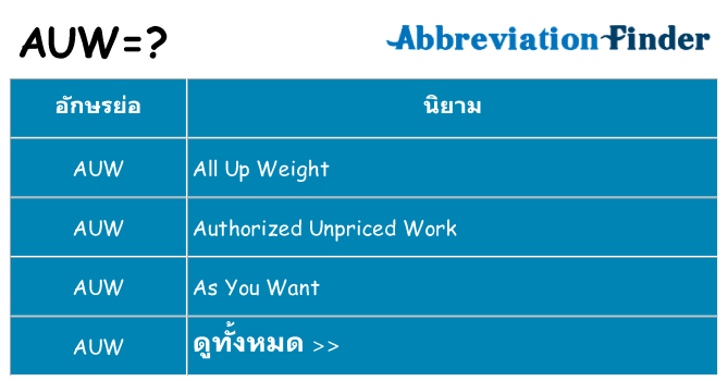 อะไรไม่ auw ถึง