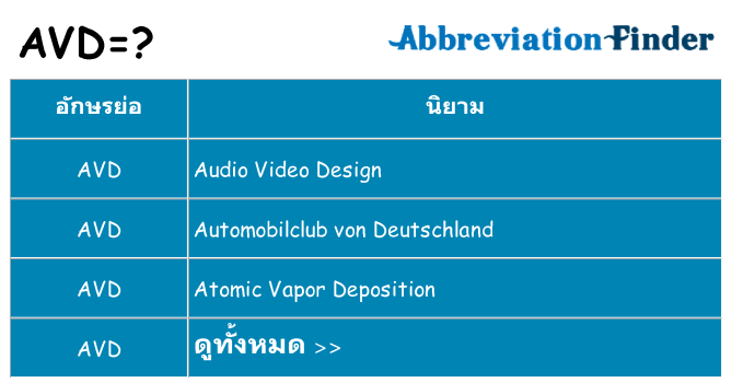 อะไรไม่ avd ถึง