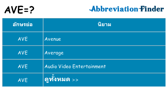 อะไรไม่ ave ถึง