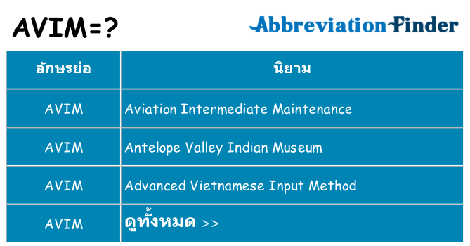 อะไรไม่ avim ถึง