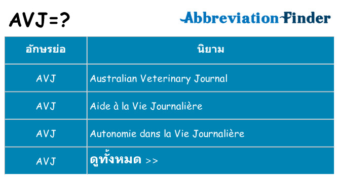 อะไรไม่ avj ถึง