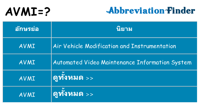 อะไรไม่ avmi ถึง