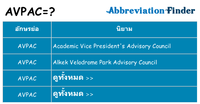 อะไรไม่ avpac ถึง