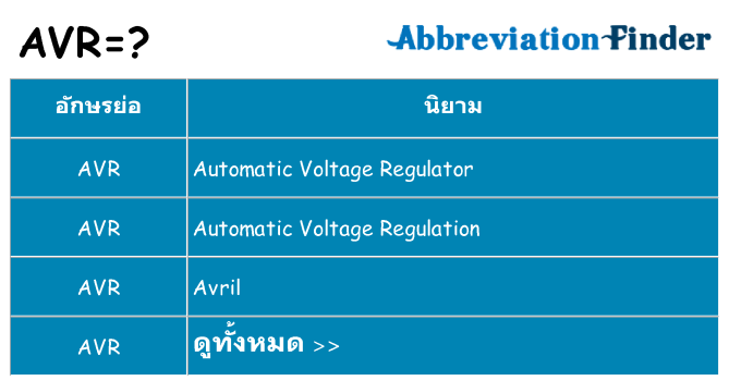 อะไรไม่ avr ถึง