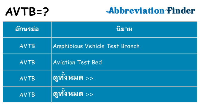 อะไรไม่ avtb ถึง