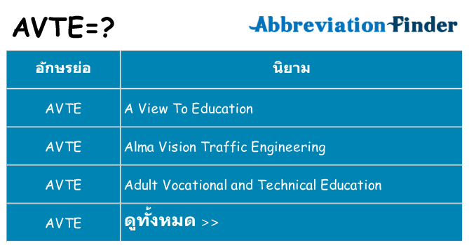 อะไรไม่ avte ถึง