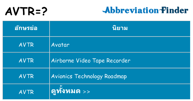 อะไรไม่ avtr ถึง