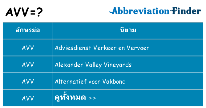 อะไรไม่ avv ถึง