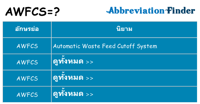 อะไรไม่ awfcs ถึง