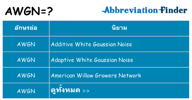 อะไรไม่ awgn ถึง