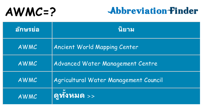 อะไรไม่ awmc ถึง