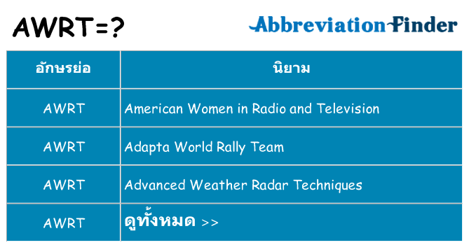 อะไรไม่ awrt ถึง