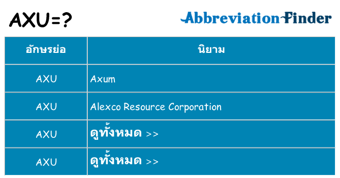 อะไรไม่ axu ถึง