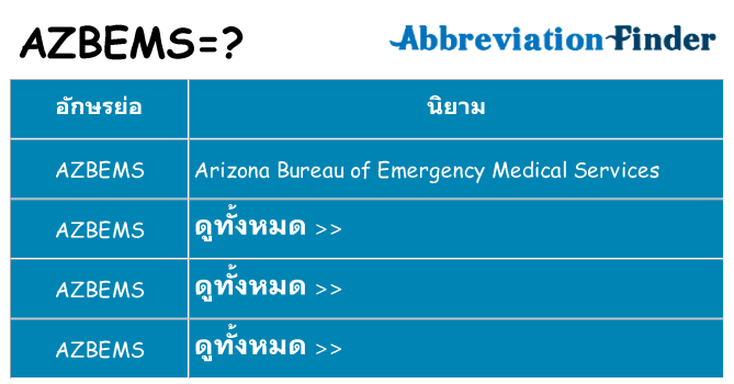 อะไรไม่ azbems ถึง