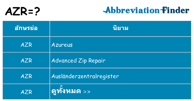 อะไรไม่ azr ถึง