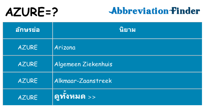 อะไรไม่ azure ถึง