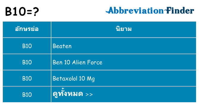 อะไรไม่ b10 ถึง