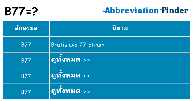 อะไรไม่ b77 ถึง