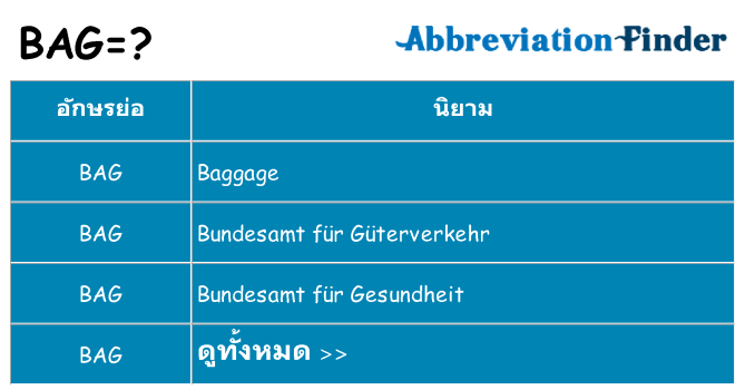 อะไรไม่ bag ถึง