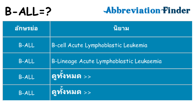 อะไรไม่ b-all ถึง