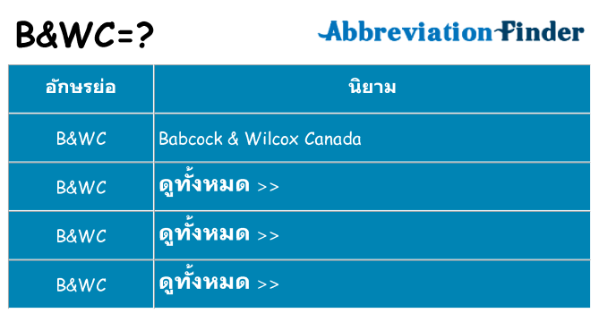 อะไรไม่ bwc ถึง