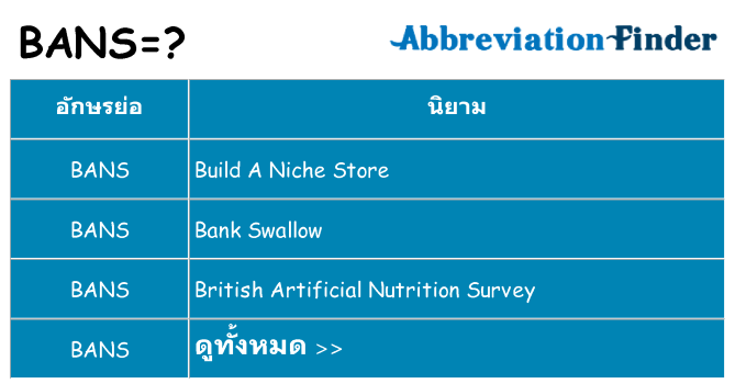 อะไรไม่ bans ถึง