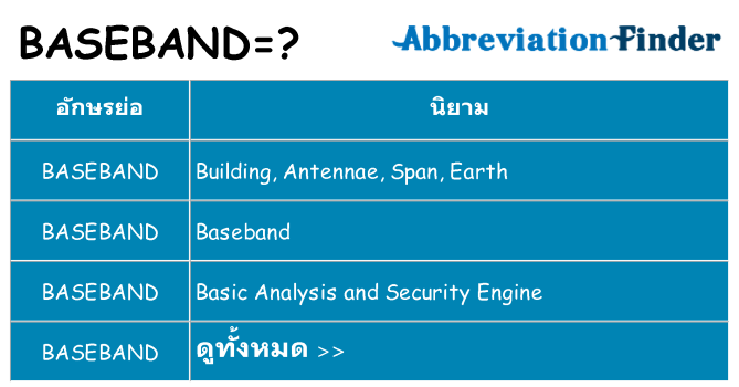 อะไรไม่ baseband ถึง