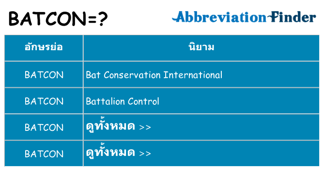 อะไรไม่ batcon ถึง