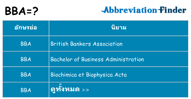 อะไรไม่ bba ถึง