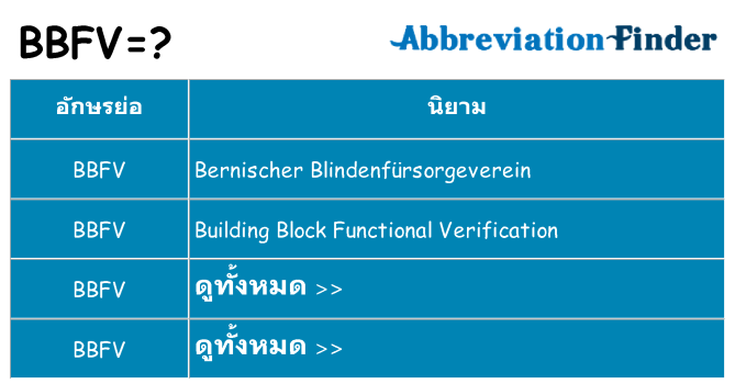 อะไรไม่ bbfv ถึง