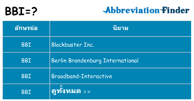 อะไรไม่ bbi ถึง
