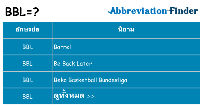 อะไรไม่ bbl ถึง