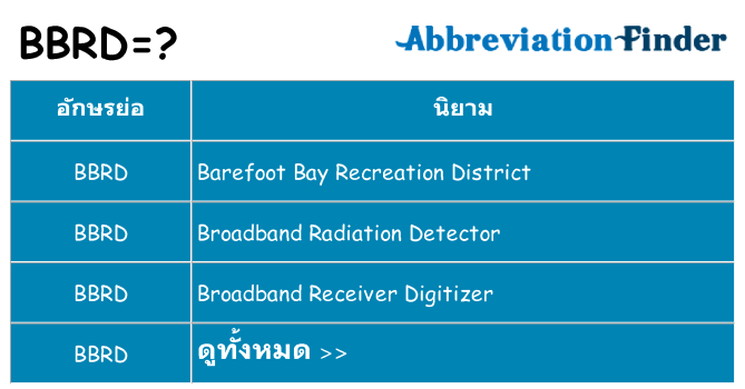 อะไรไม่ bbrd ถึง