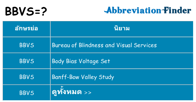 อะไรไม่ bbvs ถึง