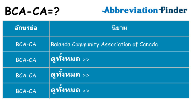 อะไรไม่ bca-ca ถึง