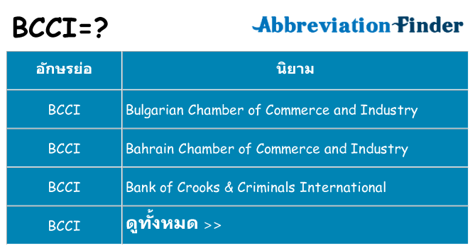 อะไรไม่ bcci ถึง