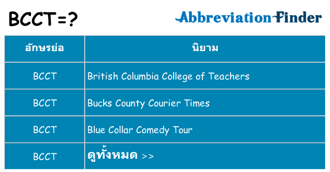 อะไรไม่ bcct ถึง