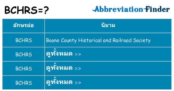 อะไรไม่ bchrs ถึง