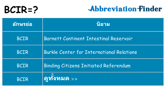 อะไรไม่ bcir ถึง