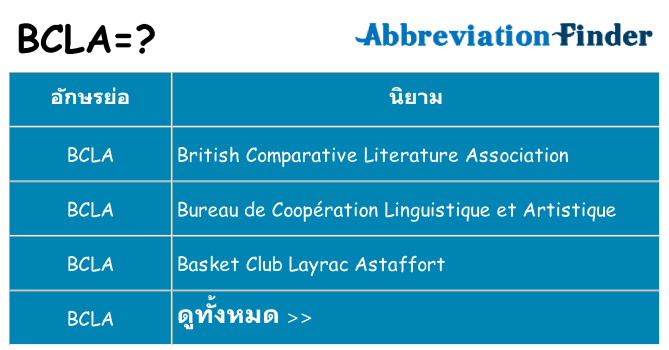 อะไรไม่ bcla ถึง