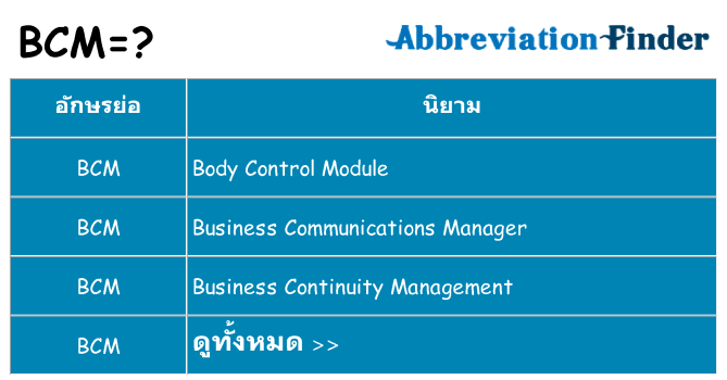อะไรไม่ bcm ถึง