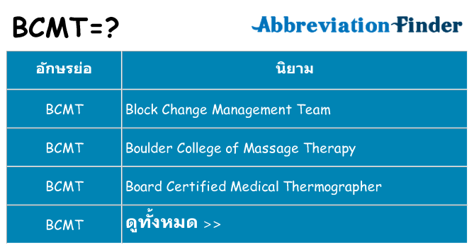 อะไรไม่ bcmt ถึง