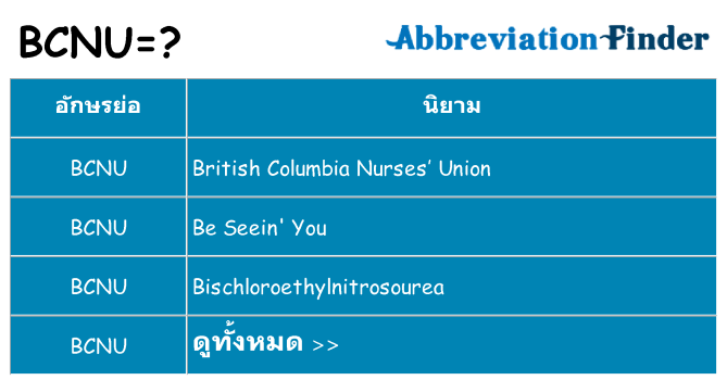 อะไรไม่ bcnu ถึง