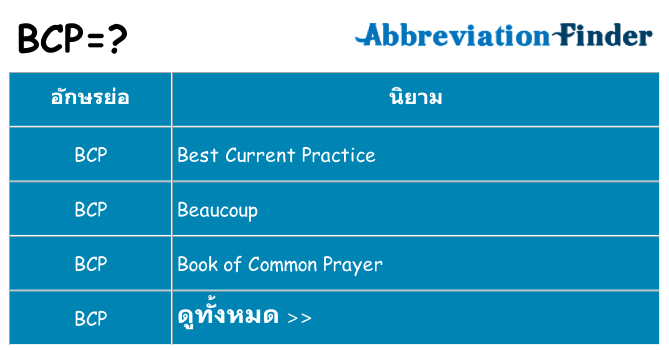 อะไรไม่ bcp ถึง