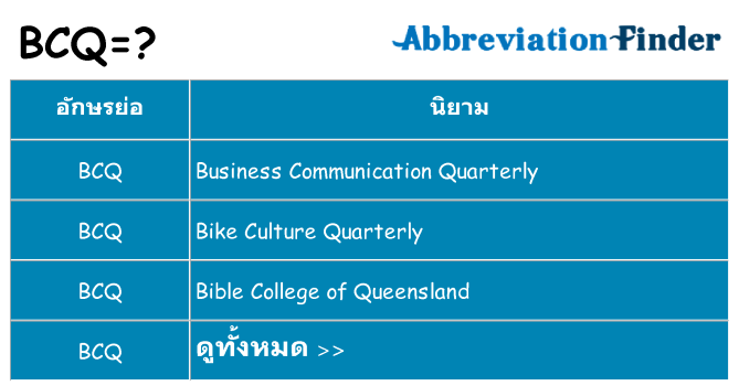 อะไรไม่ bcq ถึง