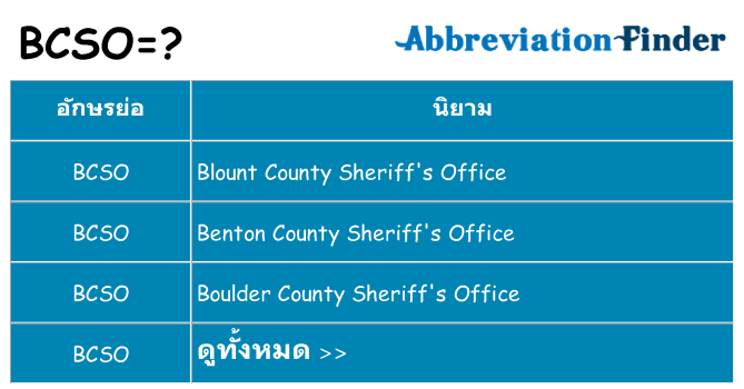 อะไรไม่ bcso ถึง